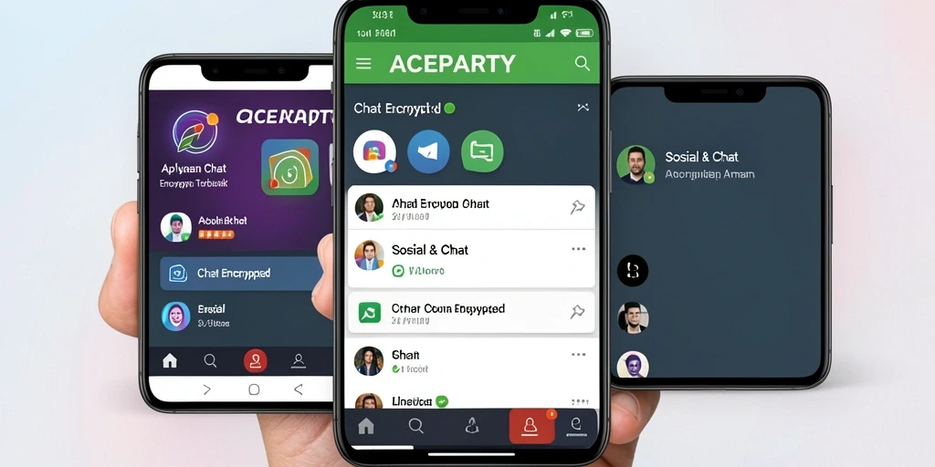 Antarmuka ACEPARTY yang sederhana dan fungsional untuk Chat Encrypted.
